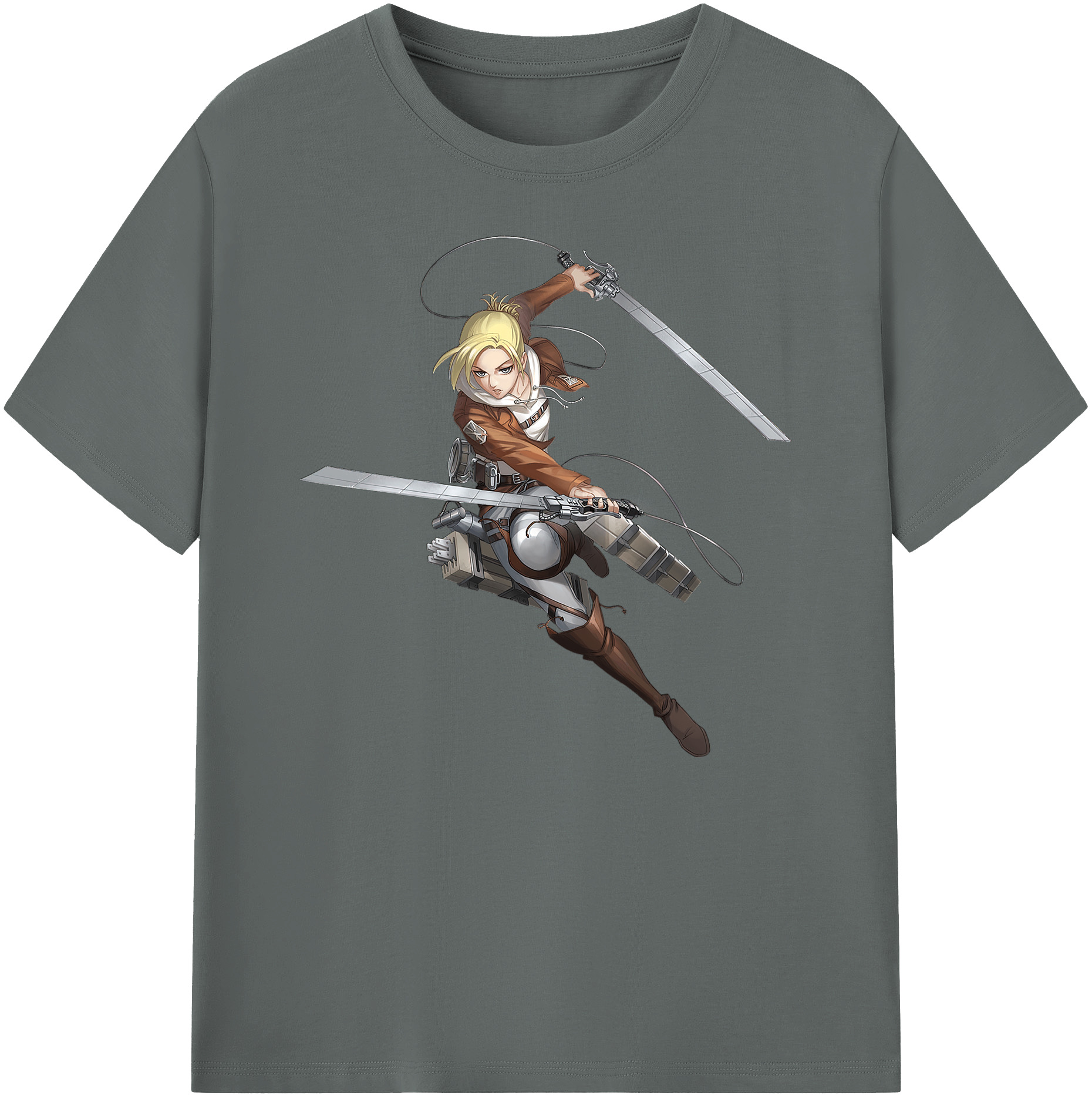 （画像用） 進撃の巨人 アニ・レオンハート Attack on Titan Annie Leonhart 綿100％ メンズ半袖Tシャツ｜肌触りやわらか＆通気性